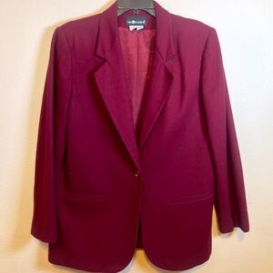 Sag Harbor Deep Red/Burgundy Wool Blazer. Classic Lined.  Size 14